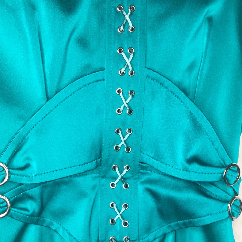 Green corset strapless Nicola Bertti size 1 dress